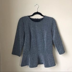 Ann Taylor Chevron Print Peplum Blouse